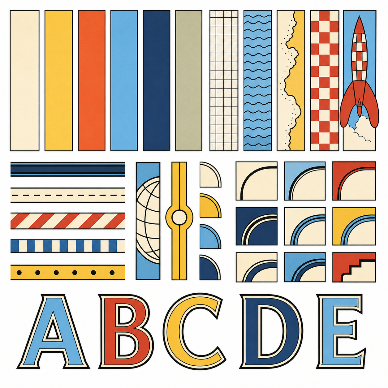 Planche inspiration couleur ligne claire aventure