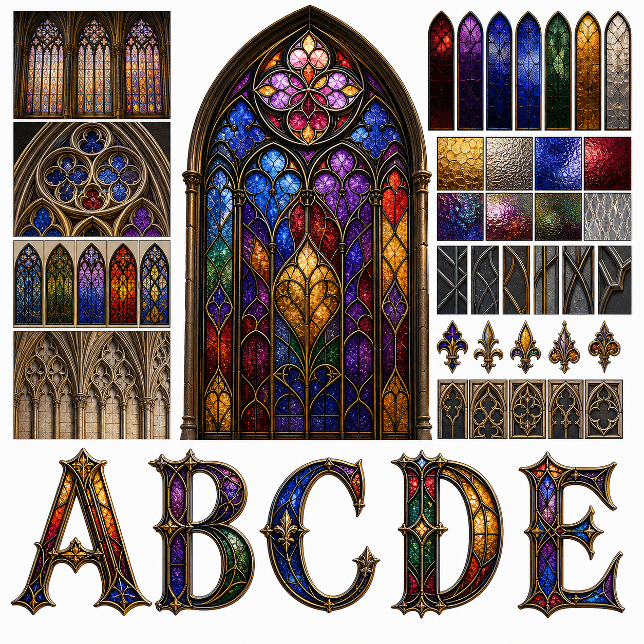 Planche inspiration couleur Gothic cathedral stained glass
