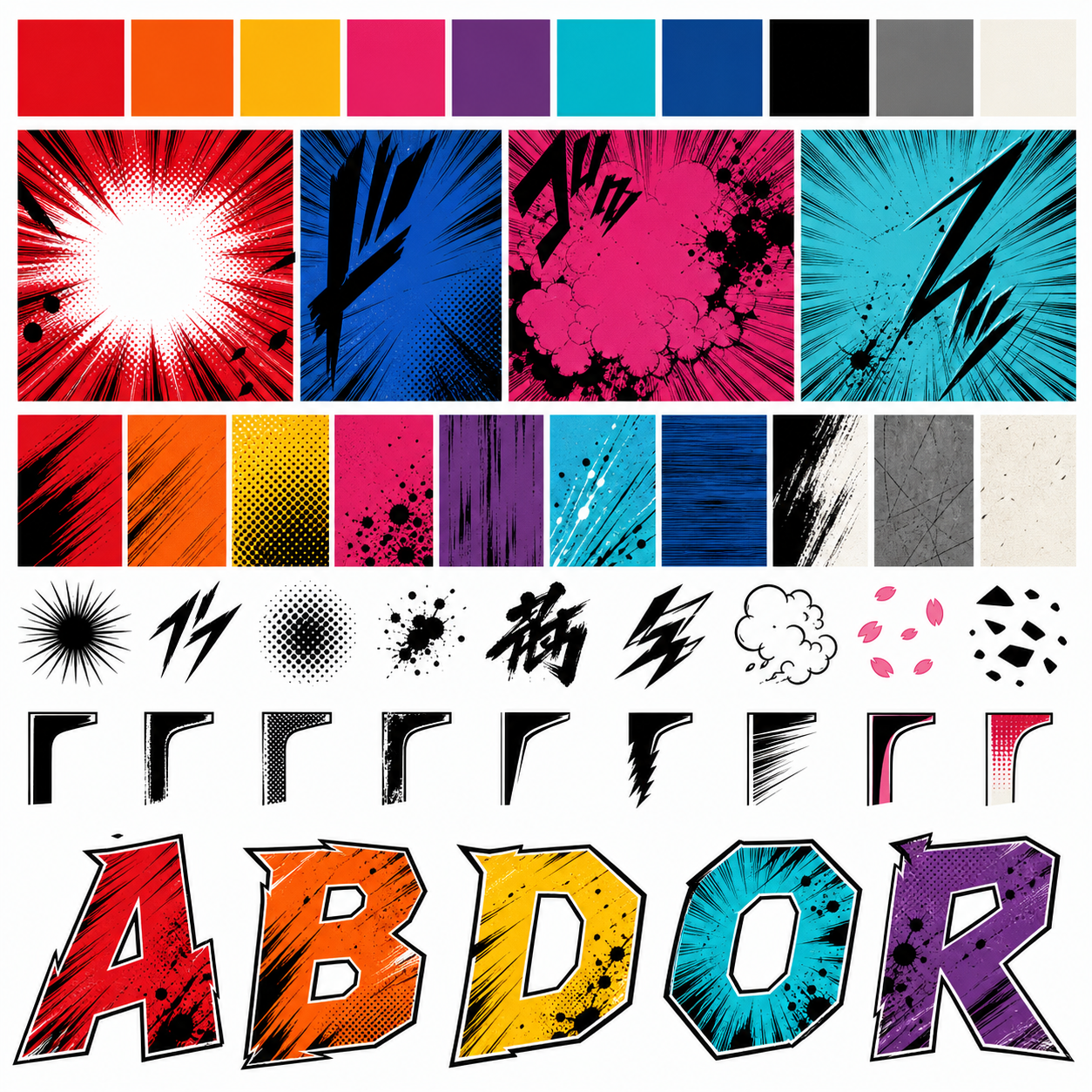 Planche inspiration couleur manga