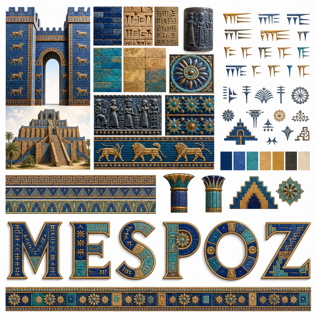 Planche inspiration couleur Mesopotamie