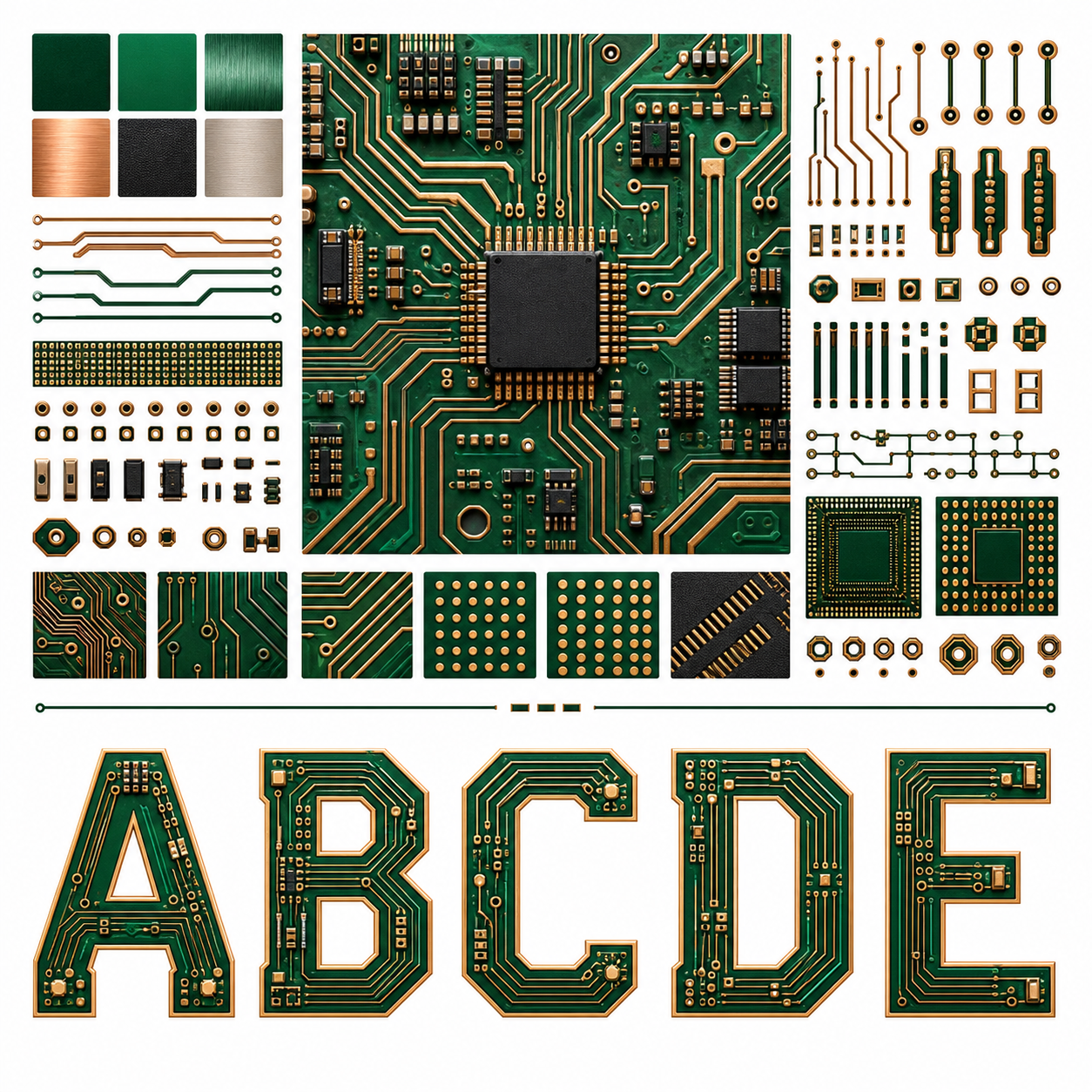 Planche inspiration couleur Microchip circuit board